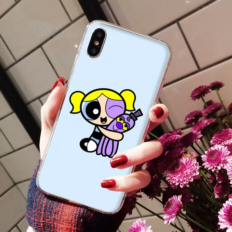 Yinuoda супер милый Powerpuff Girls Мягкий силиконовый чехол для телефона для Apple iPhone 8 7 6 6S Plus X XS MAX 5 5S SE XR мобильных телефонов - Цвет: A16