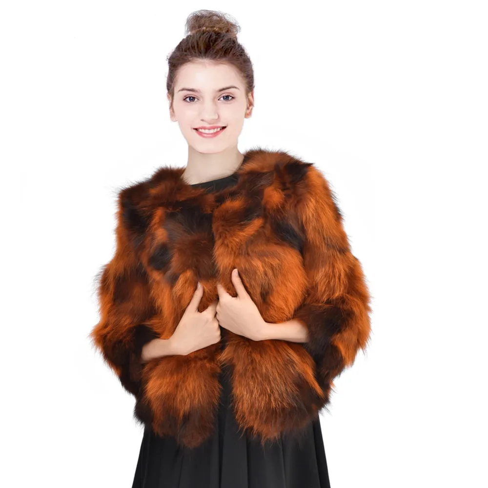 

CHEWIES Real Raccoon Fur Coat Winter Jacket Women Natural Fur Short Vest Factory Outlet Wholesal Vercoat 2018 New Arrival3.23