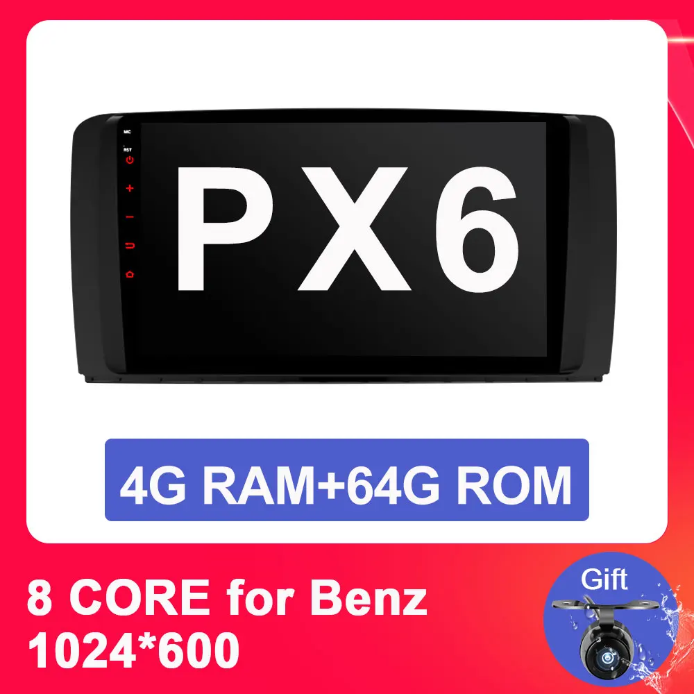 4G 64G PX6 1024*600 Восьмиядерный Android 9,0 автомобильный DVD для Mercedes Benz AMG/R класс W251 R280 R300 R320 R350 gps Радио стерео 4 Гб ram 64 Гб rom - Цвет: 4G 64G PX6