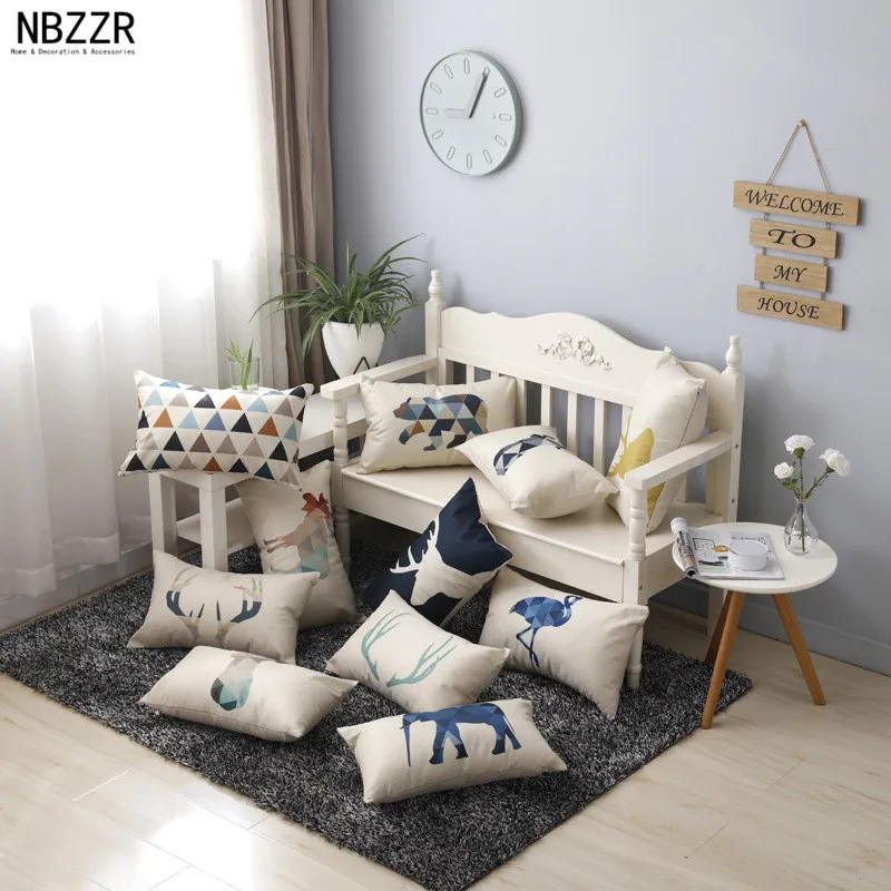 Новинка NBZZR 50*30 см льняная нордическая поясная подушка модная животная