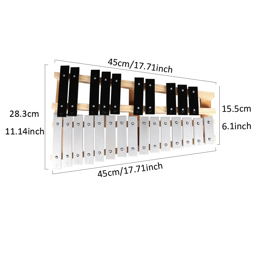 Профессиональная 25key Glockenspiel ксилофон вибрафон колокол перкуссия клавиатура с