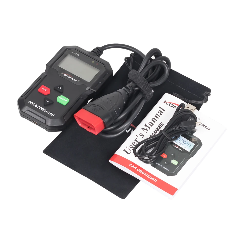 KONNWEI KW590 OBD2 автоматический диагностический инструмент сканер кода поддержка 12В