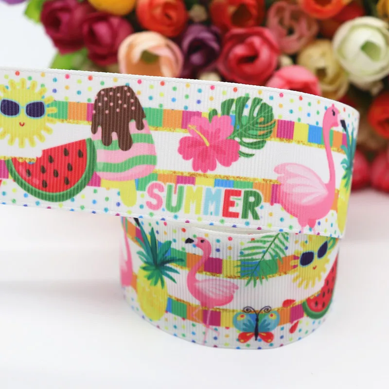 10 ярдов цветы/торт напечатанные Grosgrain ленты 1," 38 мм пробки для бутылок DIY ремесла аксессуары ручной работы M19060102