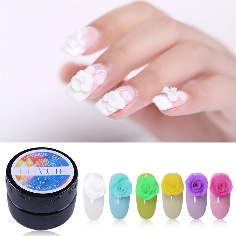 LILYCUTE 5 мл 3D резной Гель-лак впитывающийся УФ-гель лак для дизайна ногтей DIY резьба живопись маникюрные принадлежности