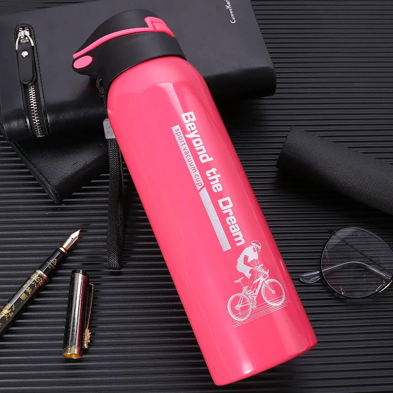 500 мл спортивный термос из нержавеющей стали питьевая бутылка с соломенными