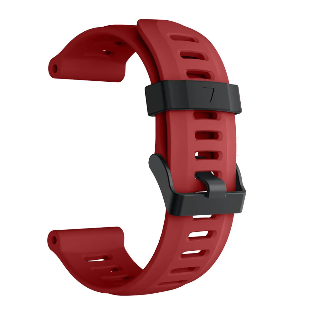 Red Мягкий силиконовый сменный спортивный ремешок для часов для Garmin Fenix 3 Ремень Металлические наручные часы Браслет замена#15 - Цвет: Red