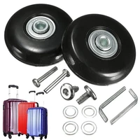 new black 2 set luggage suitcase replacement wheels repair od 50mm axles deluxe hot
