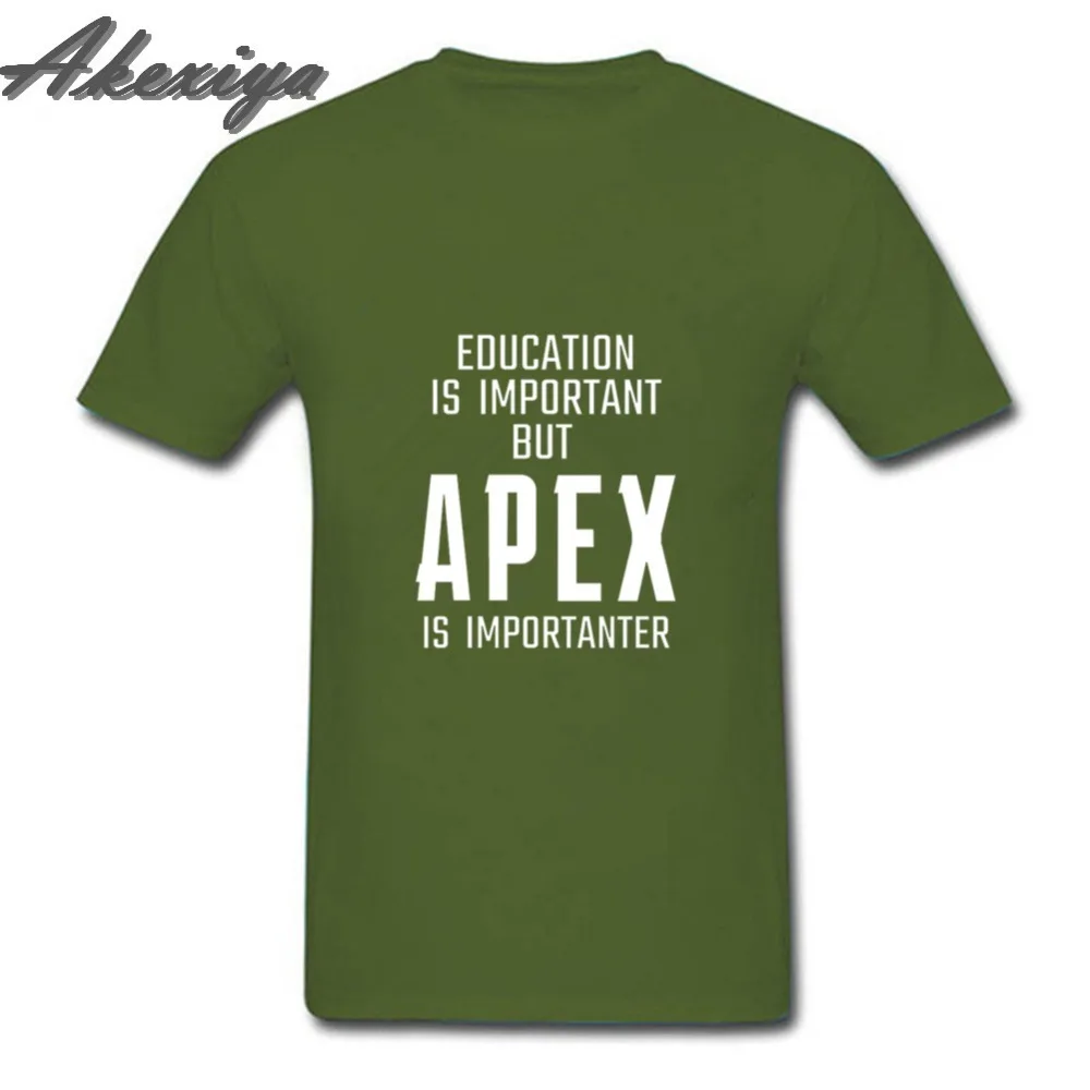 Education is Important but APEX Importanter T-Shirt Men Game Logo Print Tee Black 100% Cotton EU Size Short Sleeve Tops Homme | Мужская