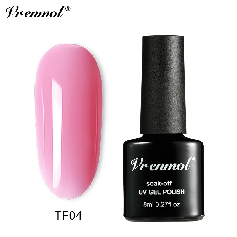 TF04 Vrenmol, 8 мл, французский, телесный, прозрачный, розовый цвет, сахарный гель для ногтей, лак для ногтей, УФ-гель, гибридные Лаки, Полупостоянный клей для ногтей - Цвет: TF04