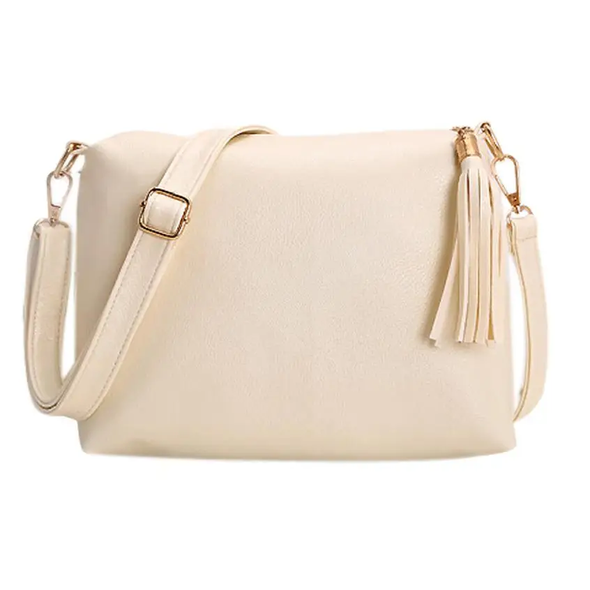White Hangbag модная женская кожаная сумка с кисточками через плечо, сумки-мессенджеры, Прямая поставка# Zer - Color: White