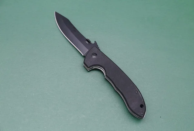 Острый складной нож с ручкой 440C стальное лезвие G10 Ручка для отдыха на природе Охота нож для выживания карманные ножи Emerson EDC инструмент - Цвет: Black blade