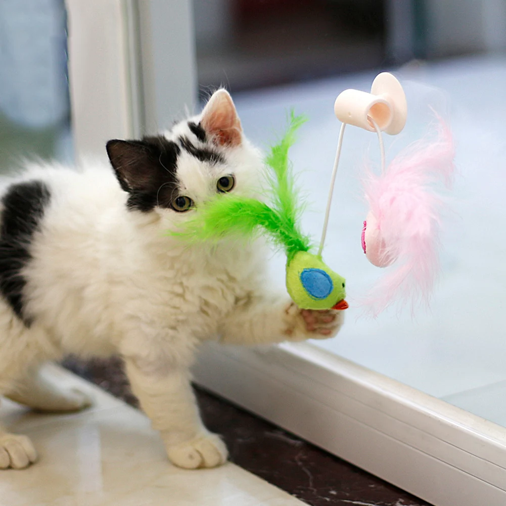 Дизайн Дразнилка для кошки Интерактивная птица забавная игрушечная кошка перо