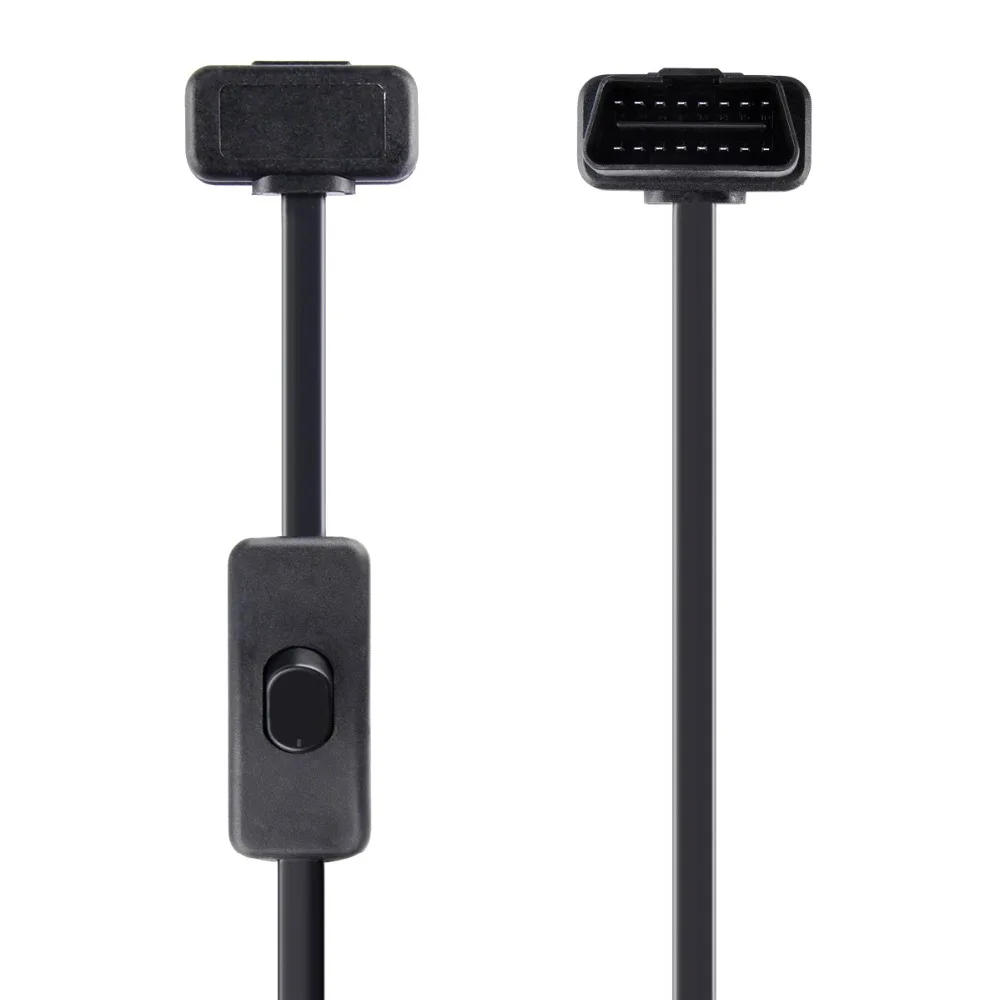 30 см OBD2 удлинитель с переключателем 16Pin штыревой разъем Женский OBD II для