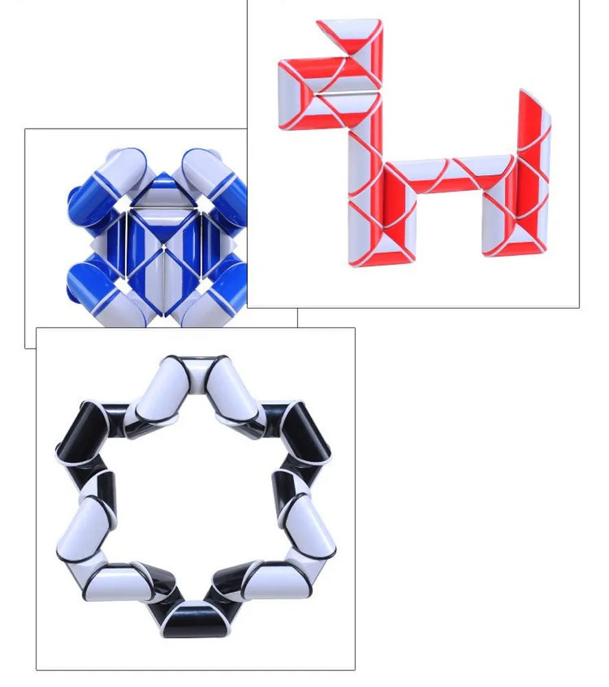 

Random color Cool 24 segments of the magic snake Fidge cube Variety Popular Twist Transformable Kids Puzzle Birthday Gift L0711