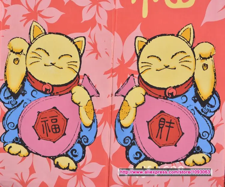 Классическая занавеска в японском стиле Кот удачи украшение Вязание Тайвань