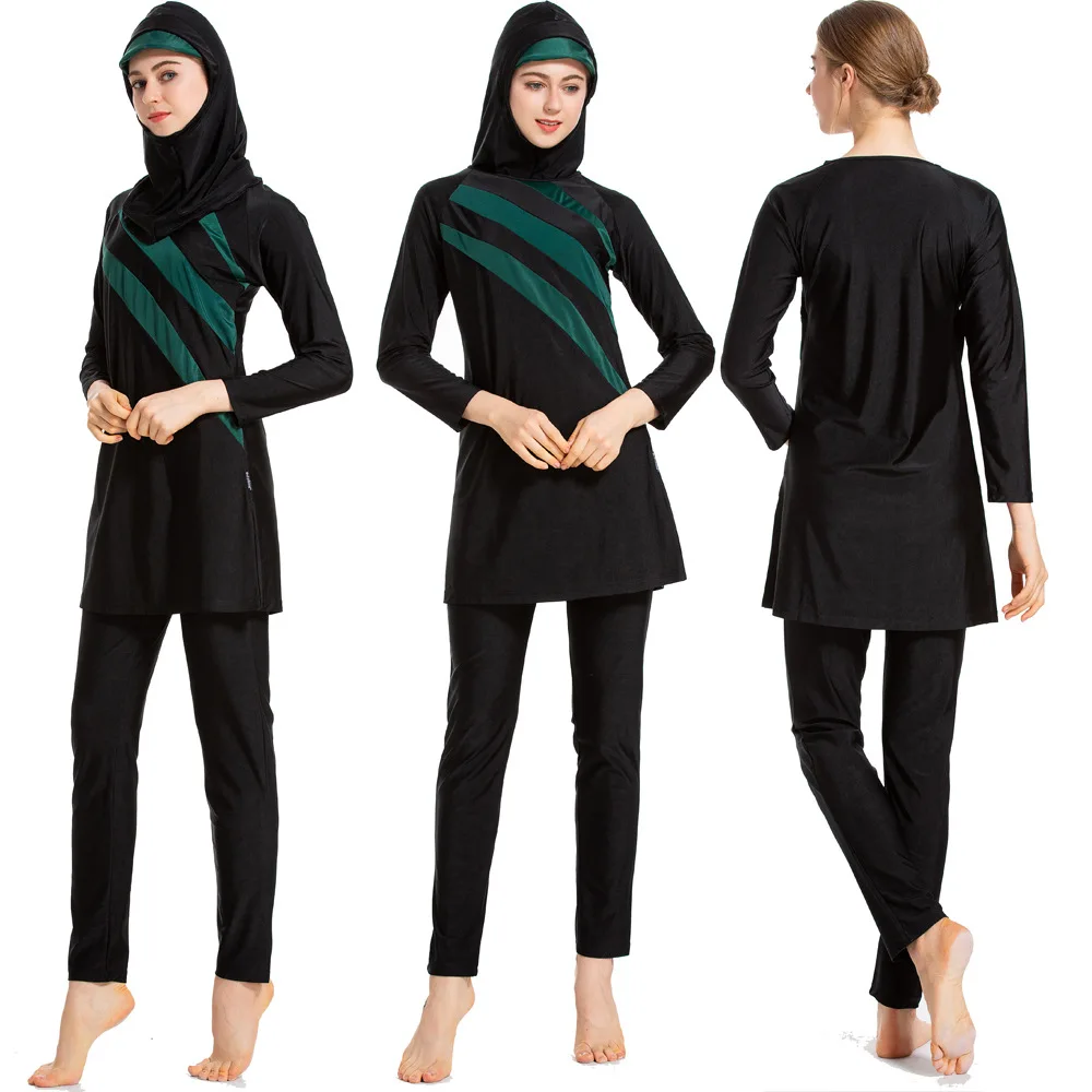 

S-6XL 3PCS/set Women Plus Size Muslim Hijab Women Swimwear Beach Bathing Suit Muslimah Islamic Swimsuit Swimming Surf Wear Sport