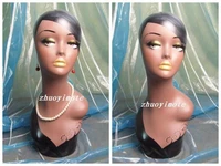 high quality fiberglass vintage female mannequin dummy head bust manikin head for earrings wigs hat jewelry display