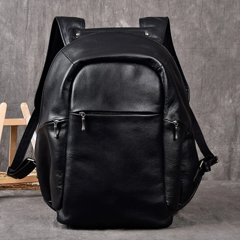 

Men Genuine Leather cow Backpack External USB Charge Waterproof Backpack 100% real Leather Travel Bag School Bag For Teenagers