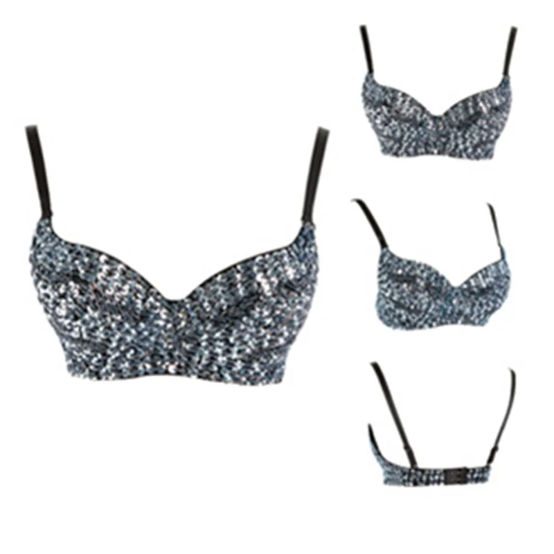 Женский яркий бюстье с бусинами и блестками Бюстье шипами бюстгальтер боди
