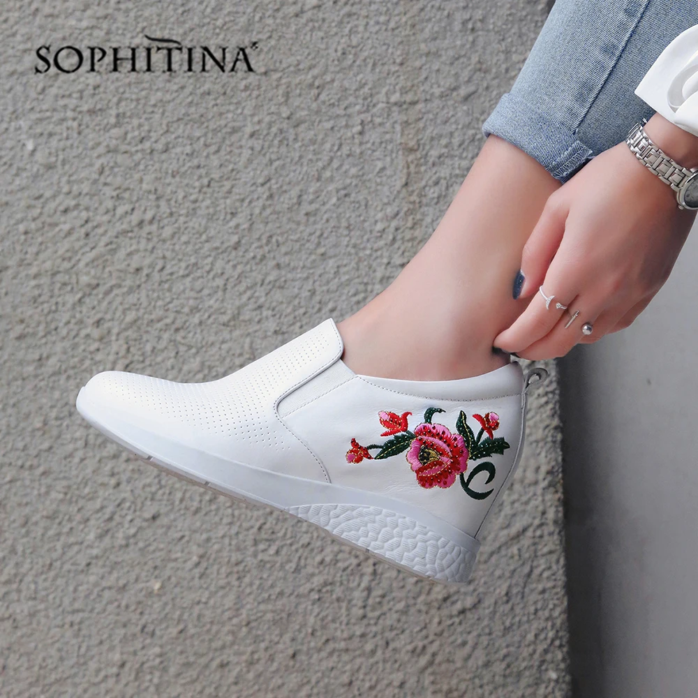 SOPHITINA/Модные туфли на платформе с цветочным узором.Уудобная повседневная обувь