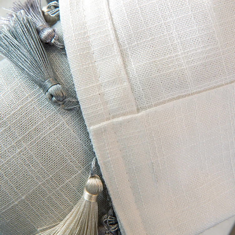 Тюль белого цвета с кисточкой для спальни гостиной окна хлопок лен ткань чистый