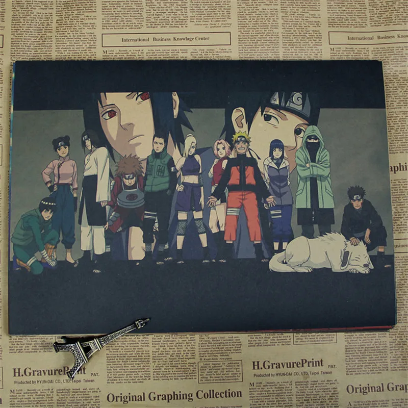 Винтажный аниме мультфильм Узумаки постер Наруто бар Детская комната Домашний