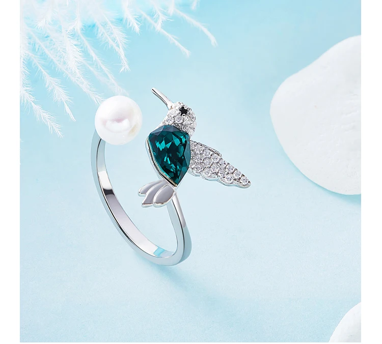Cdyle серебро 925 ювелирные изделия женские кольца украшенные кристаллами Ringen voor vrouwen Колибри Ювелирное кольцо