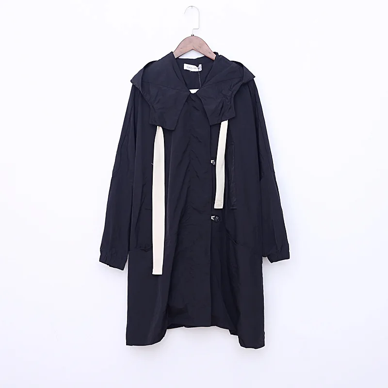 Женское весеннее пальто с капюшоном в Корейском стиле модное Свободное