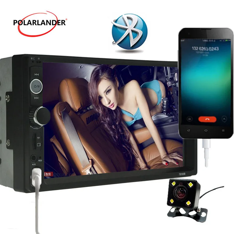 7 'ƈDin USB/TF/FM стерео радио Bluetooth MP5 плеер головное устройство сенсорный экран с