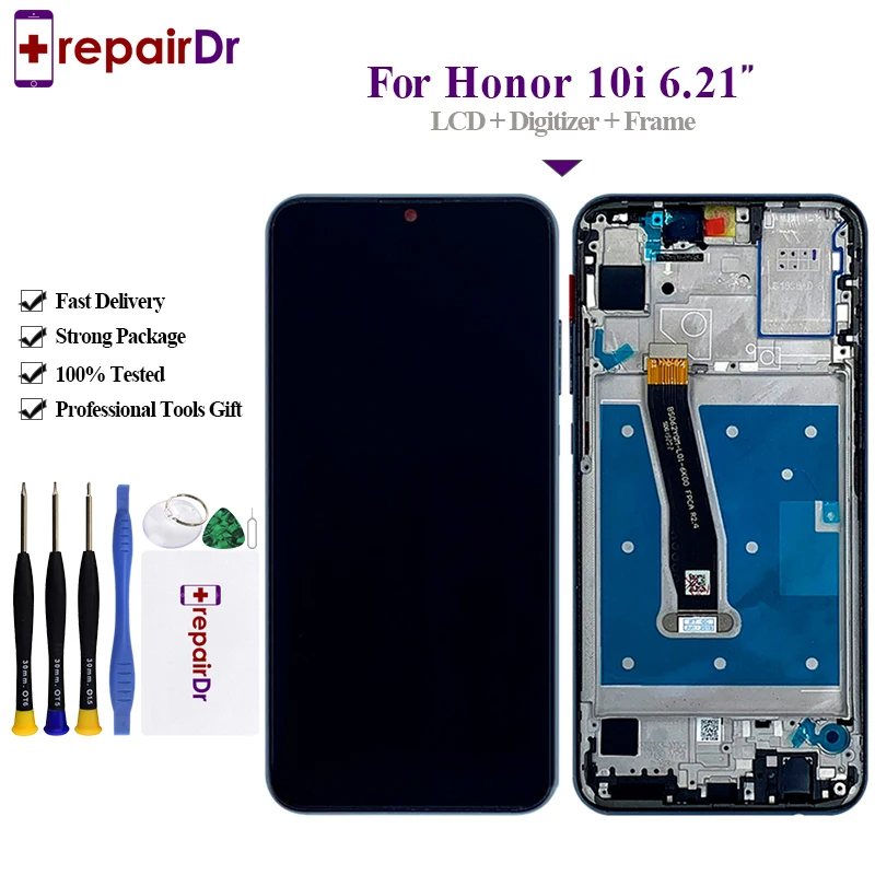 100% протестированный ЖК дисплей для huawei Honor 10i зеркальный + дигитайзер сенсорного