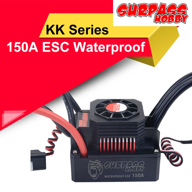 SURPASS HOBBY KK 150A ESC Waterproof Electric Speed Controller  for 1/8 RC Car Power system 4076 4068 Brushless Motor