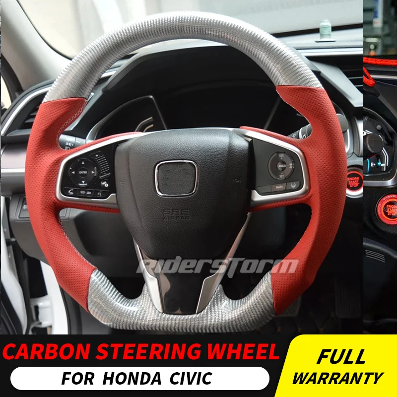 Для Honda civic 8th 9th 10th gen genneration руль из углеродного волокна для универсальной замены