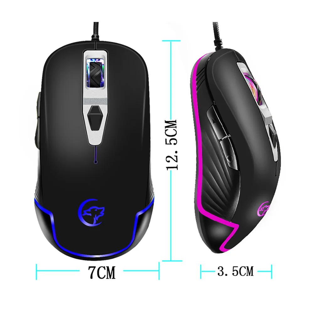 3 Color Game Breathing Lamp Mouse DPI Computer Accessories Multifunction Gaming USB Mute Wired High Speed Ergonomic | Компьютеры и