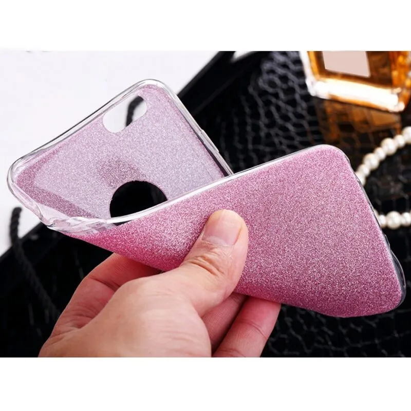 Ультратонкий Блестящий блестящий чехол для iPhone XR XS Max X 5 5S SE мягкий прозрачный ТПУ
