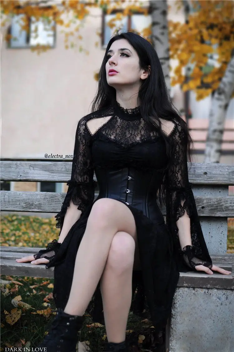 Женское многослойное кружевное платье Darkinlove Goth Little Black DW139 | Женская одежда