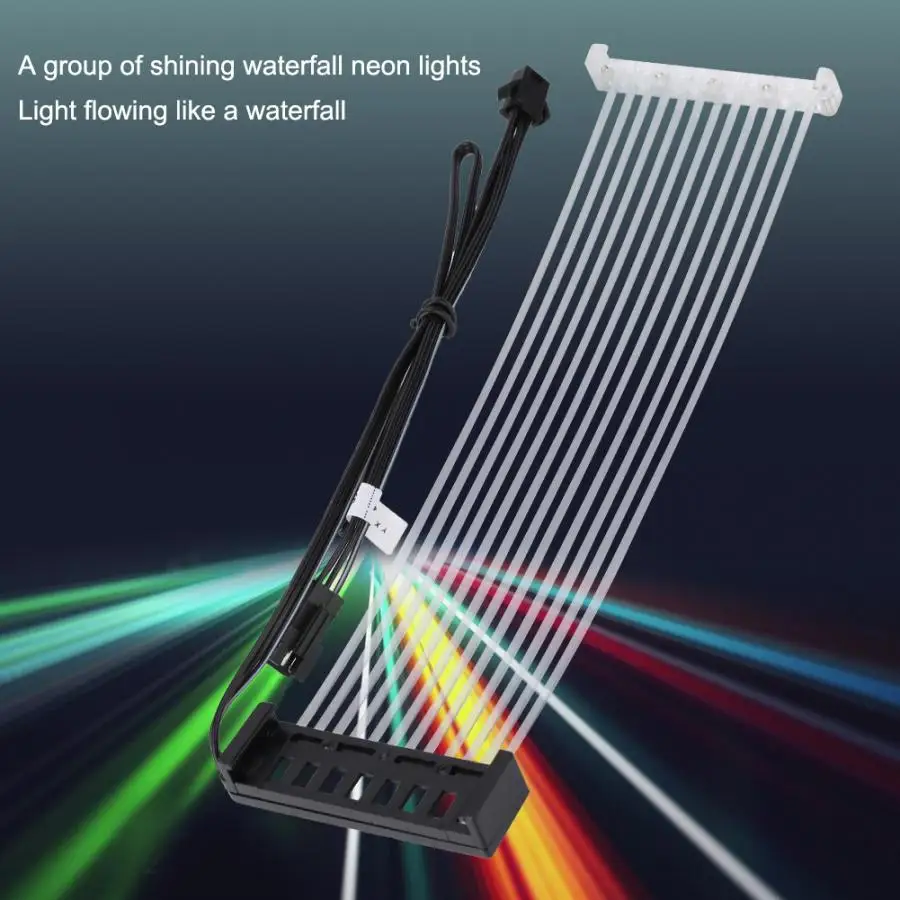 24 контактный удлинитель с рукавами блестящий неоновый многоэффектный кабель