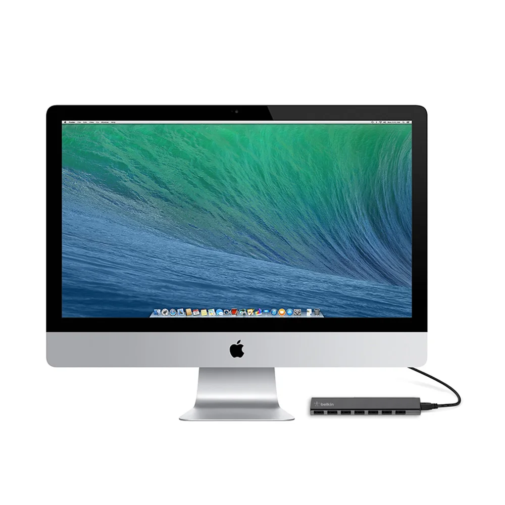 Belkin оригинальный USB2.0 7 Prot Ultra Slim Desktop концентратор для MacBook Pro Ultrabook внешний жесткий