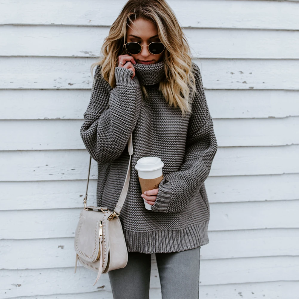 Водолазка женский свитер Осень-зима 2019 новинка свободный толстый джемпер