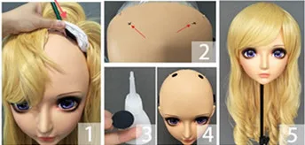 DM-WIG12) Смола японского аниме кигуруми косплей маска Лолита кроссдрессер BJD маски парик 70 см