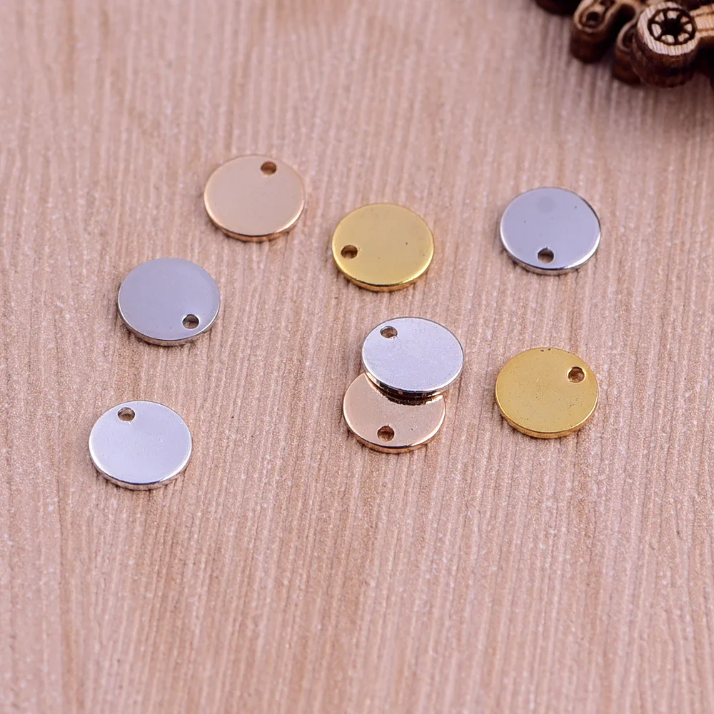 Круглые Безразмерные подвески из меди золотистые/Серебристые аксессуары для