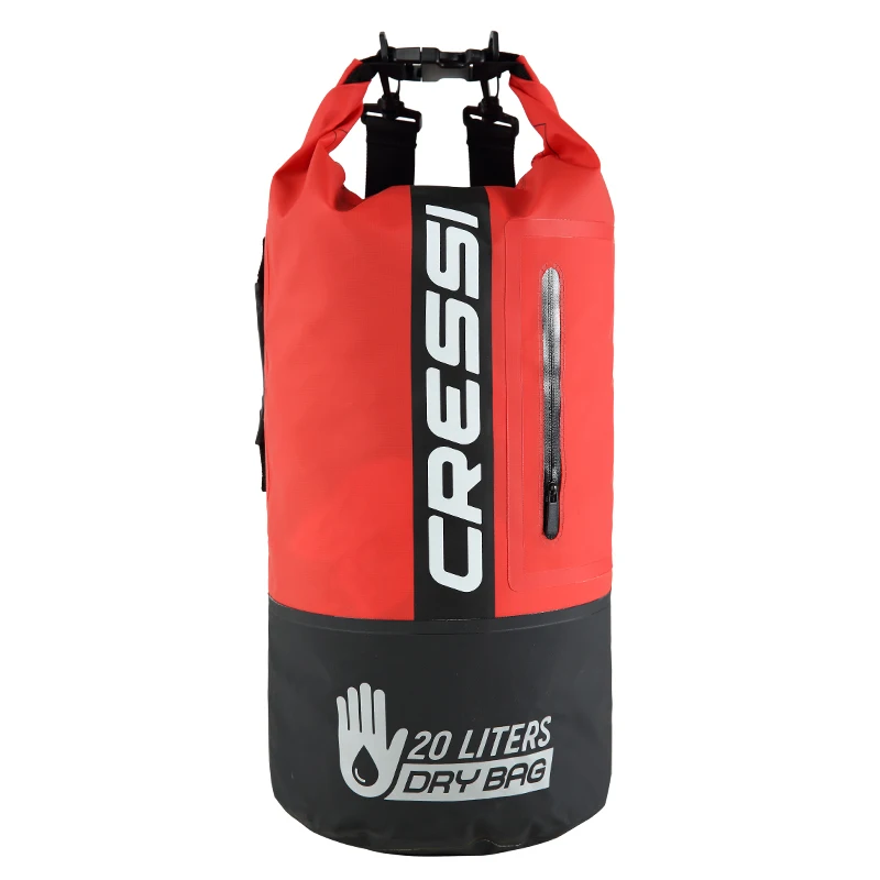 BLACK RED Cressi 20L сухая Сумка премиум-класса, рюкзак для дайвинга, снаряжение для дайвинга, водонепроницаемая сумка большого объема для подводного плавания, дайвинга, дрейфующих лодок - Цвет: BLACK RED
