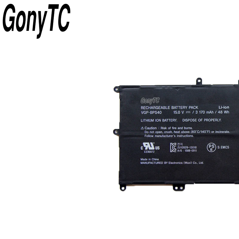 Оригинальный 15V 3170 мА/ч 48wh VGP-BPS40 BPS40 Батарея для Sony флип SVF 15A SVF15N17CXB SVF15NB1GL SVF15NB1GU