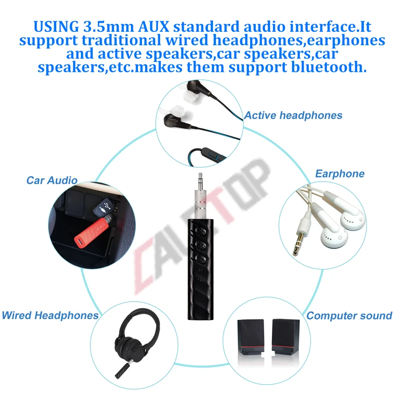 Bluetooth ресивер CALETOP беспроводной адаптер с разъемом 3 5 мм и микрофоном комплект