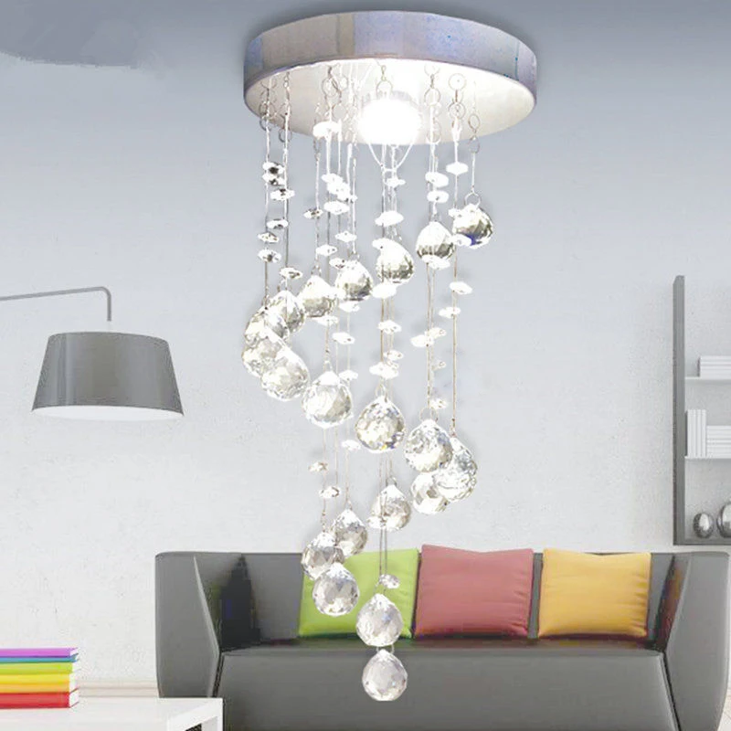 Новый современный K9 хрустальный светодиодный спиральный потолочный светильник