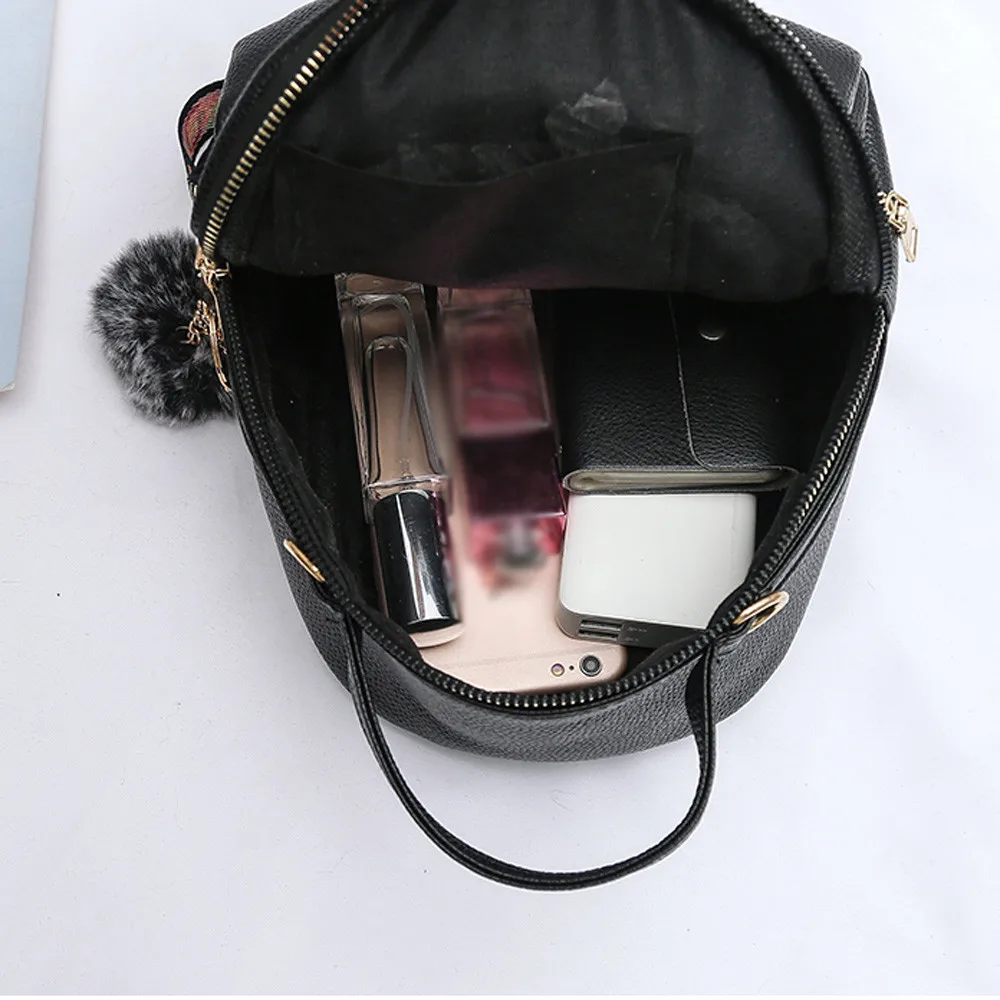 Женские сумки сумка для путешествий девушек с помпоном кожа чистый цвет на плечо