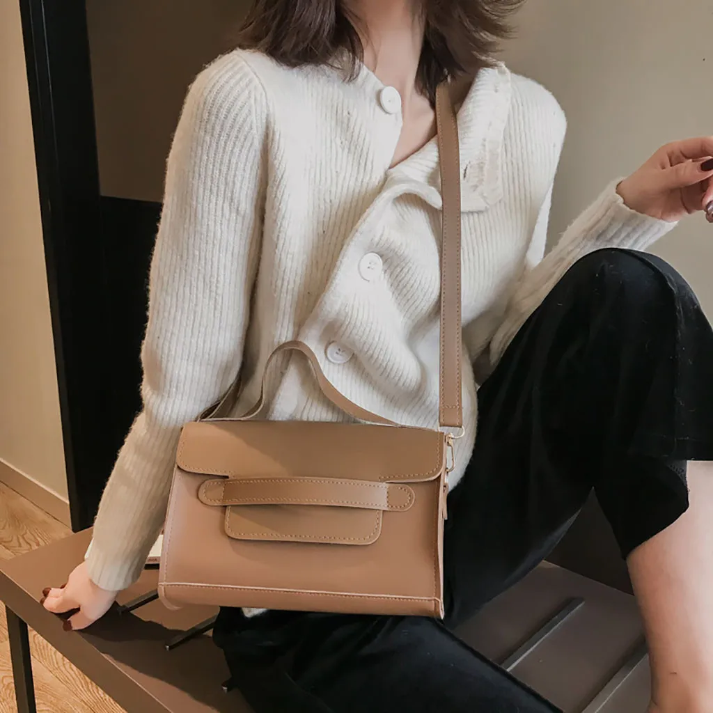 Модная женская портативная маленькая квадратная простая сумка через плечо в