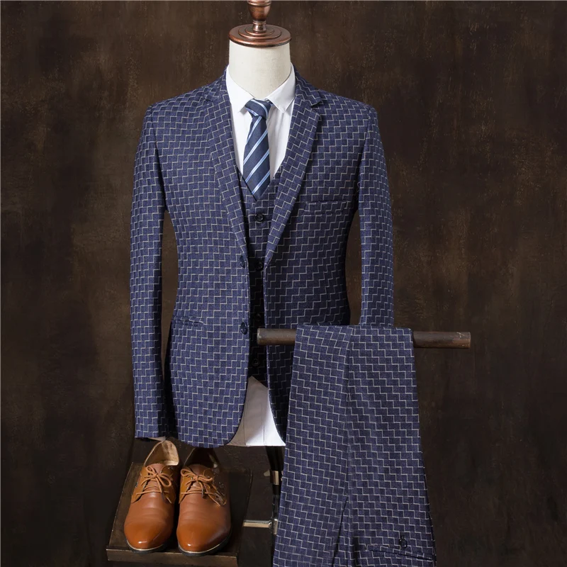 Деловой костюм мужской + брюки жилет из трех предметов не гладильная рабочая