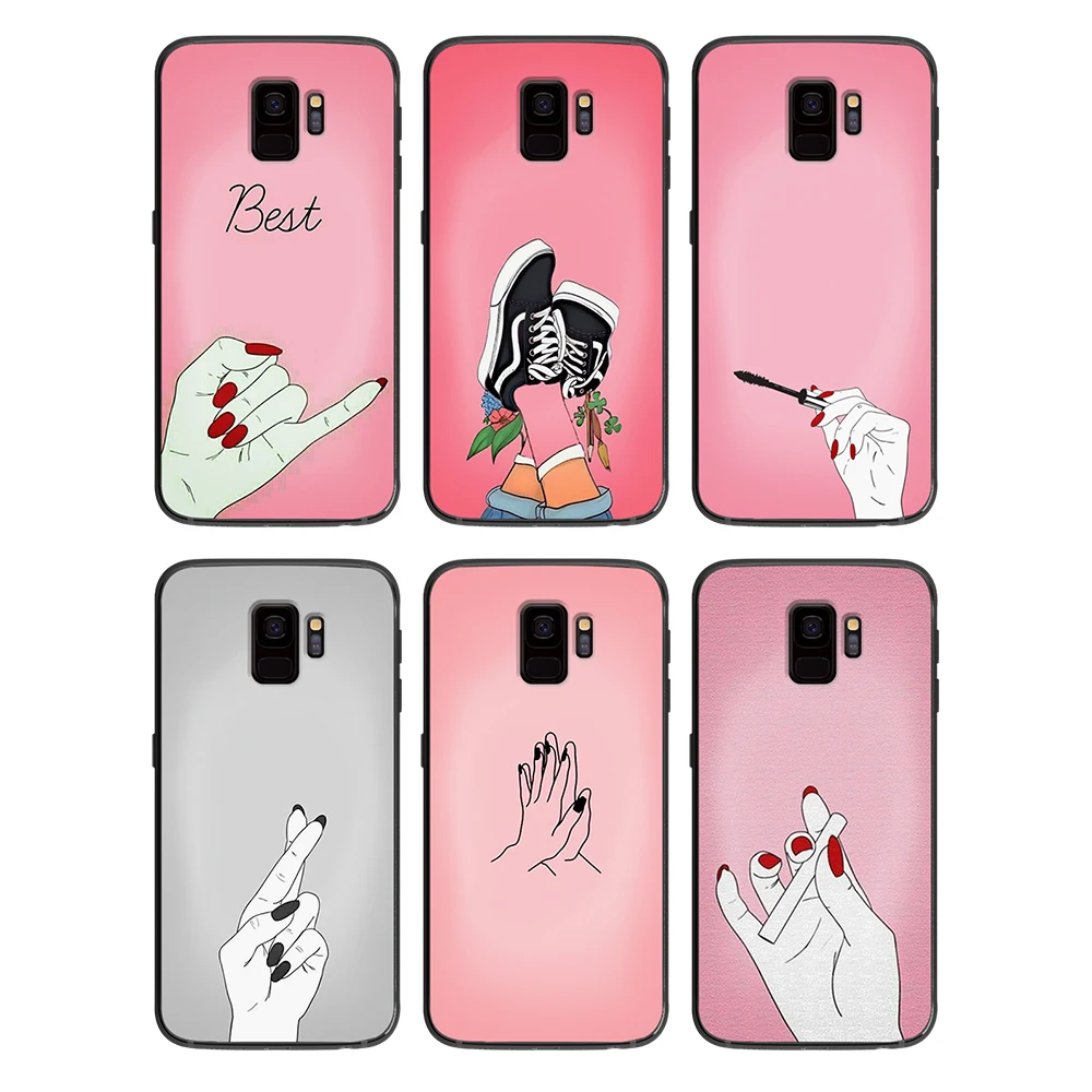 Сексуальные губы красный лак для ногтей мягкий чехол телефона samsung Galaxy S6 S7 S8 S9 S10e