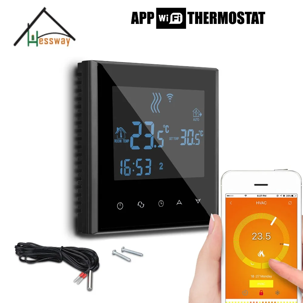 Термостат для теплого пола, 220 В, 110 В, 3 кВт, Wi-Fi, контроллер температуры для приложения ISO, Android