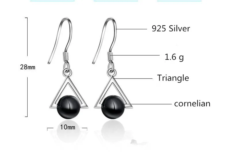 Серьги женские из серебра 925 пробы с черными кристаллами | Украшения и аксессуары